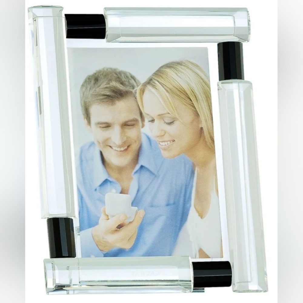 Modern Black and Clear Glass Photo Frame